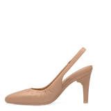 Audrey Buckle Slingback - Latte Leather 4 Stiletto