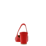 Audrey Slingback - Cherry Red Leather 3 Block - Final Sale