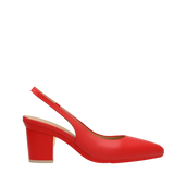 Audrey Slingback - Cherry Red Leather 3 Block - Final Sale