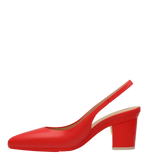 Audrey Slingback - Cherry Red Leather 3 Block - Final Sale