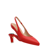 Audrey Slingback - Cherry Red Leather 3 Stiletto - Final Sale