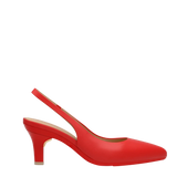 Audrey Slingback - Cherry Red Leather 3 Stiletto - Final Sale