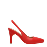 Audrey Slingback - Cherry Red Leather 4 Stiletto - Final Sale