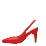 Audrey Slingback - Cherry Red Leather 4 Stiletto - Final Sale