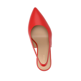 Audrey Slingback - Cherry Red Leather 4 Block - Final Sale