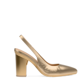 Audrey Slingback - Matte Gold 4 Block - Final Sale