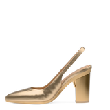 Audrey Slingback - Matte Gold 4 Block - Final Sale
