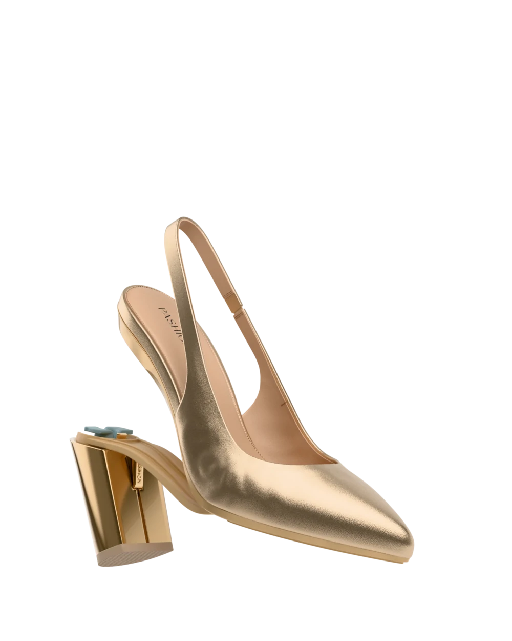 Audrey Slingback - Matte Gold 4 Block - Final Sale