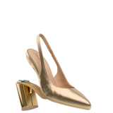 Audrey Slingback - Matte Gold 4 Block - Final Sale