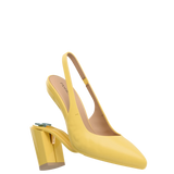Audrey Slingback - Limoncello Leather 4 Block - Final Sale