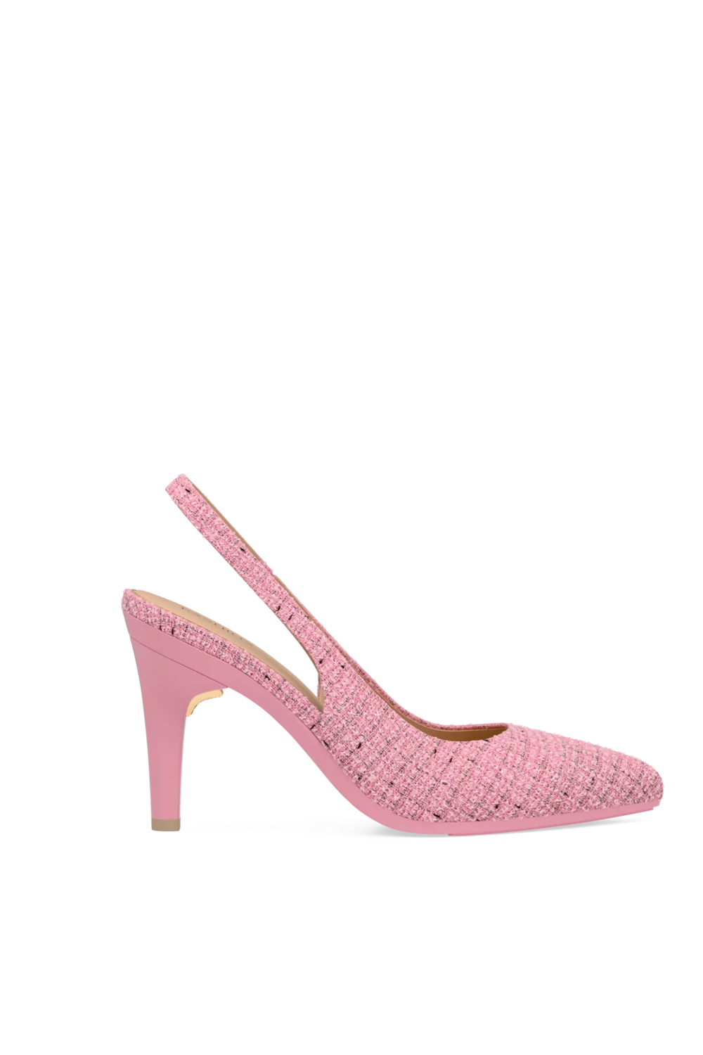 The Slingback - Pink Tweed 4 Stiletto