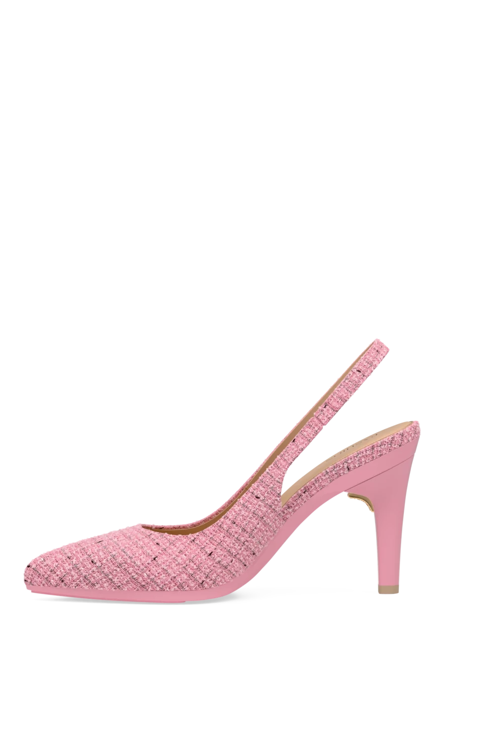 The Slingback - Pink Tweed 4 Stiletto