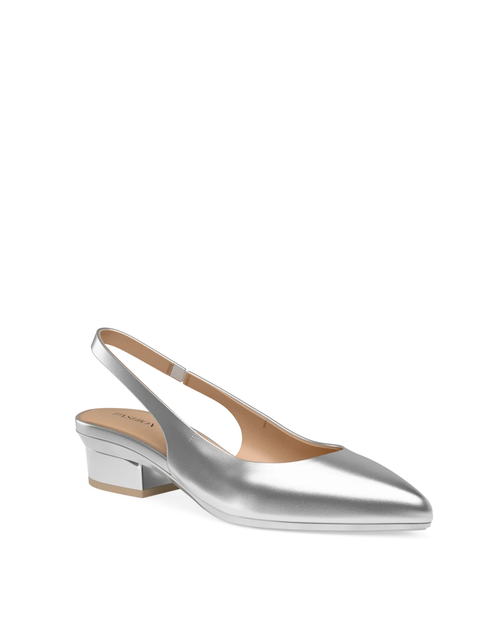 Audrey Slingback - Matte Silver 4 Stiletto - Final Sale