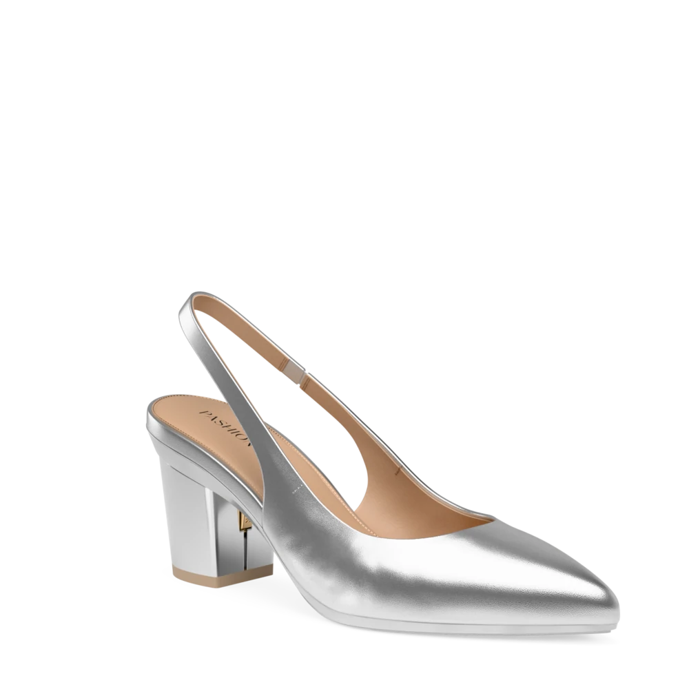 The Slingback - Matte Silver 3 Block