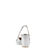 Audrey Slingback - Matte Silver 3 Block - Final Sale
