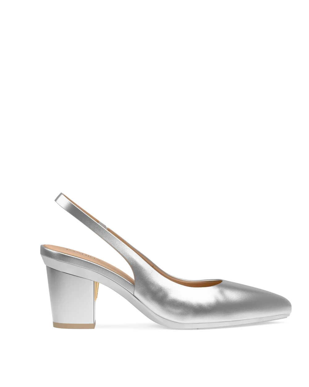Audrey Slingback - Matte Silver 3 Block - Final Sale