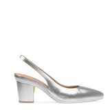 Audrey Slingback - Matte Silver 3 Block - Final Sale