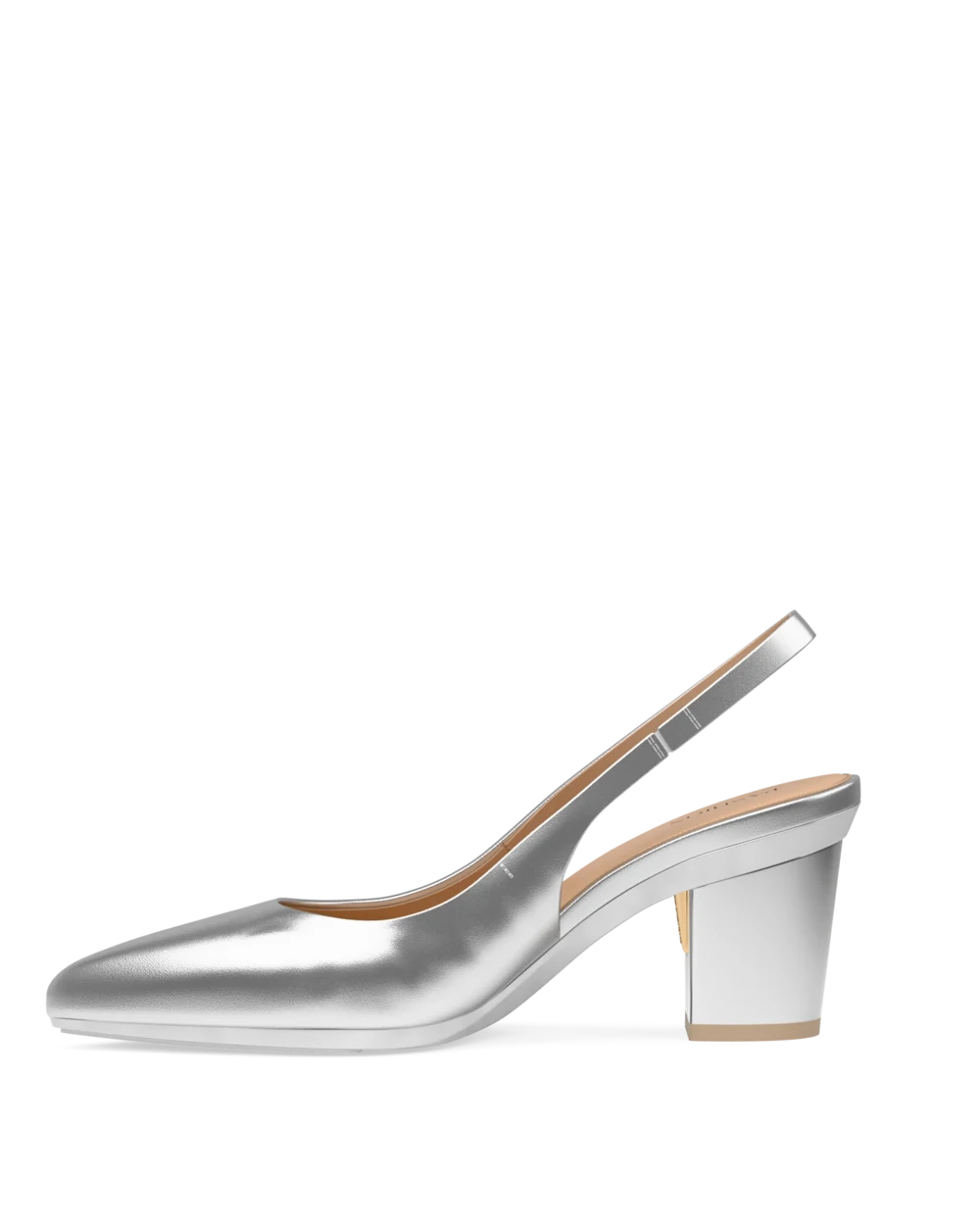 Audrey Slingback - Matte Silver 3 Block - Final Sale