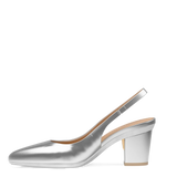 Audrey Slingback - Matte Silver 3 Block - Final Sale