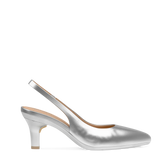 Audrey Slingback - Matte Silver 3 Stiletto - Final Sale