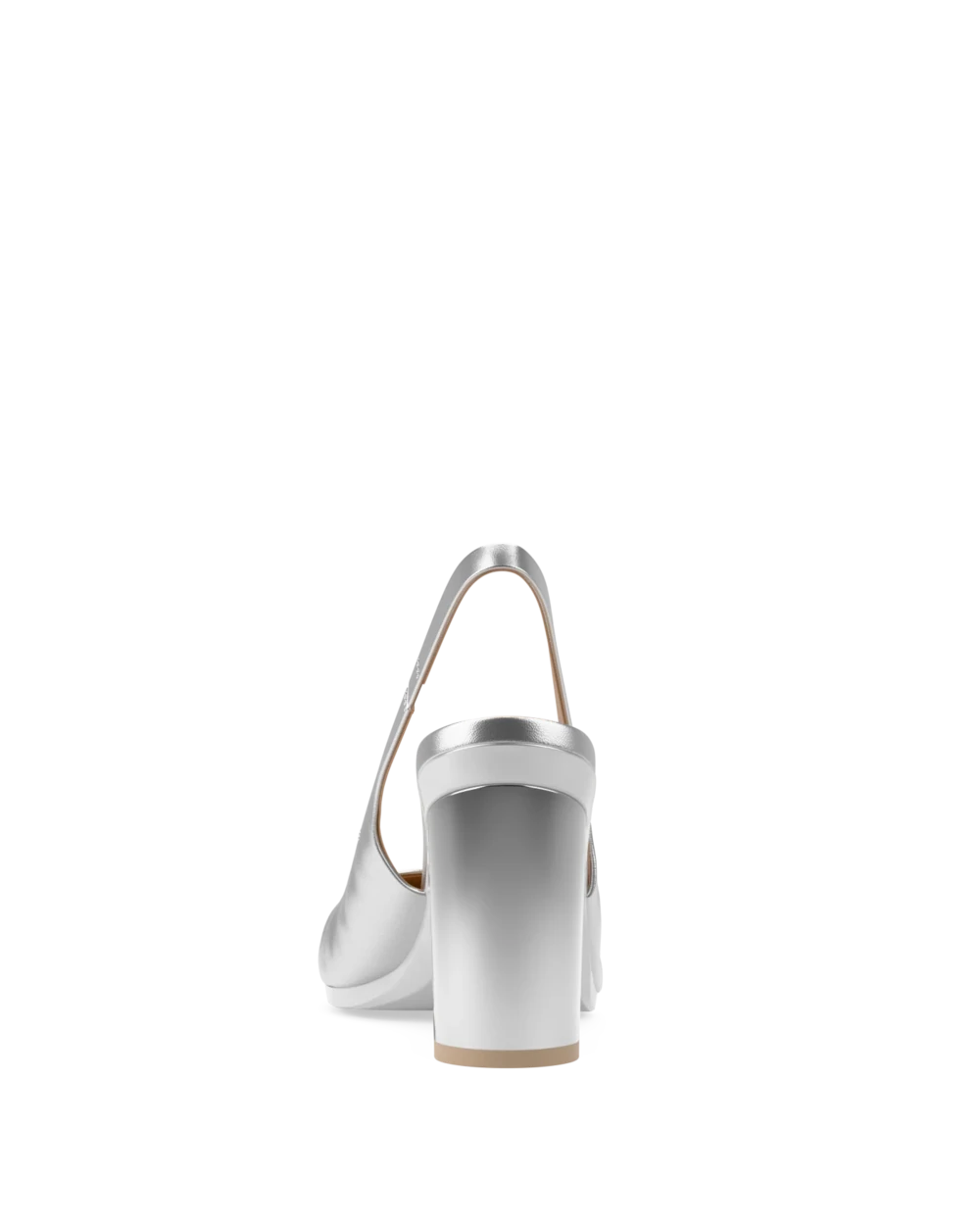 Audrey Slingback - Matte Silver 4 Block - Final Sale