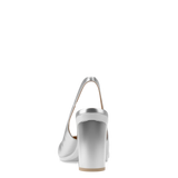 Audrey Slingback - Matte Silver 4 Block - Final Sale