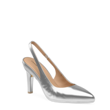 Audrey Slingback - Matte Silver 4 Stiletto - Final Sale