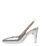 Audrey Slingback - Matte Silver 4 Stiletto - Final Sale