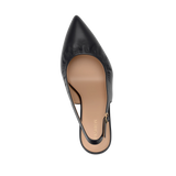 Audrey Buckle Slingback - Coal Black Leather 4 Stiletto