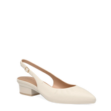 Audrey Buckle Slingback - Ivory Leather 3 Stiletto
