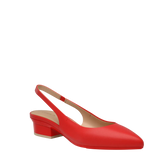 Audrey Slingback - Cherry Red Leather 4 Block - Final Sale