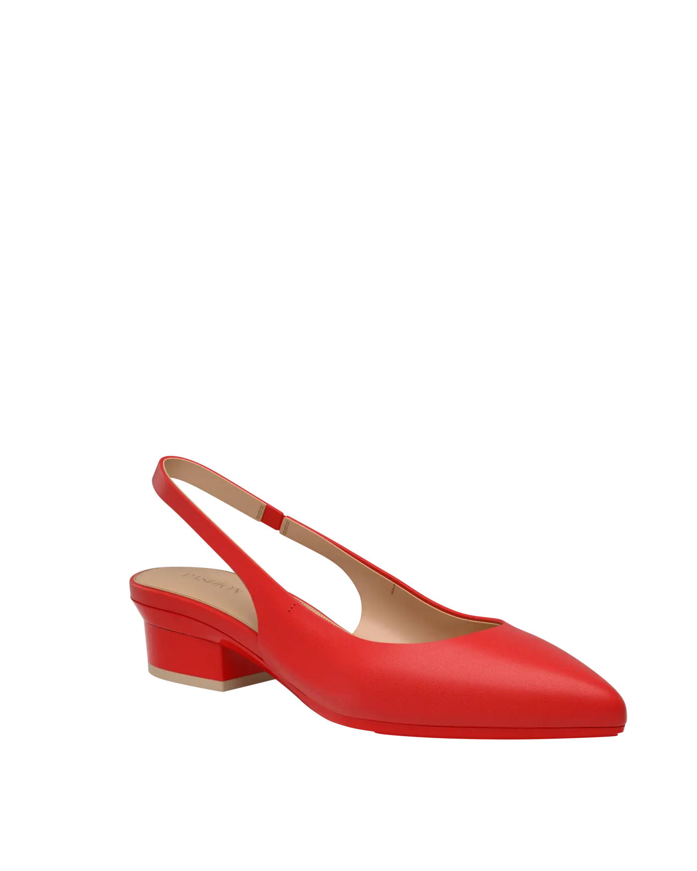 Audrey Slingback - Cherry Red Leather 4 Block - Final Sale