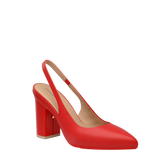 Audrey Slingback - Cherry Red Leather 4 Block - Final Sale