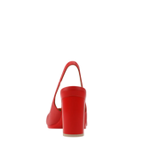 Audrey Slingback - Cherry Red Leather 4 Block - Final Sale