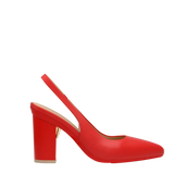 Audrey Slingback - Cherry Red Leather 4 Block - Final Sale