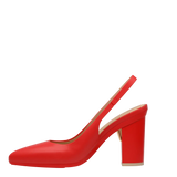 Audrey Slingback - Cherry Red Leather 4 Block - Final Sale