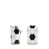Cylinder Block Heel Kit 4 Soccer Ball, back view. Pashion convertible heels go from heel to flat and are customizable with interchangeable heel kits.