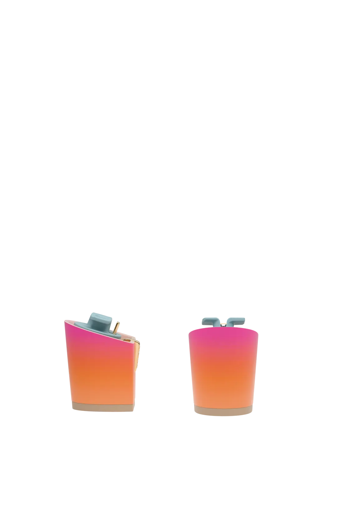 pair of orange and pink ombre block heel