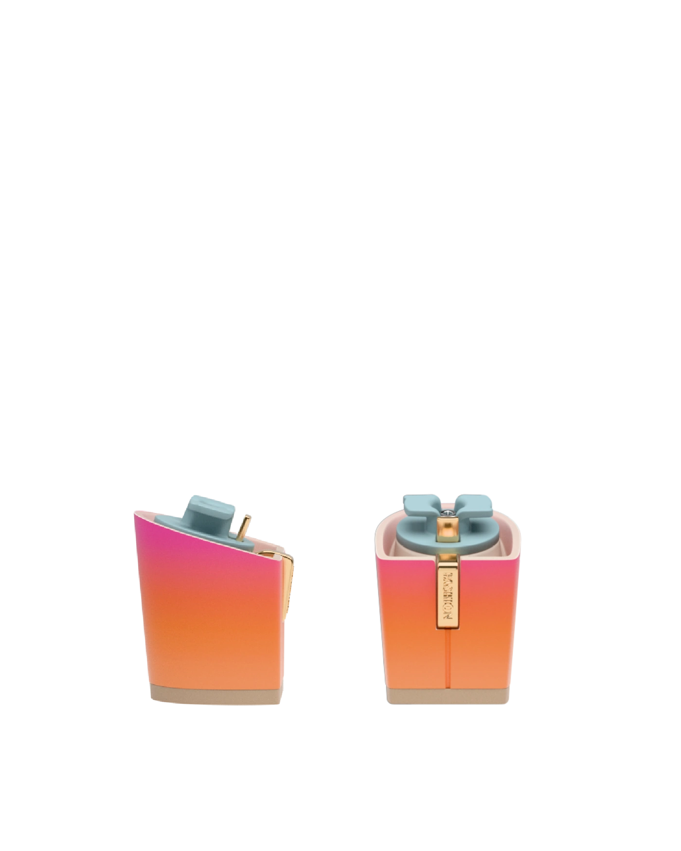 Block Heel Kit 3 Miami Sunset, 3-inch interchangeable block heel, side view. Pashion convertible heels go from heel to flat and are customizable with interchangeable heel kits.