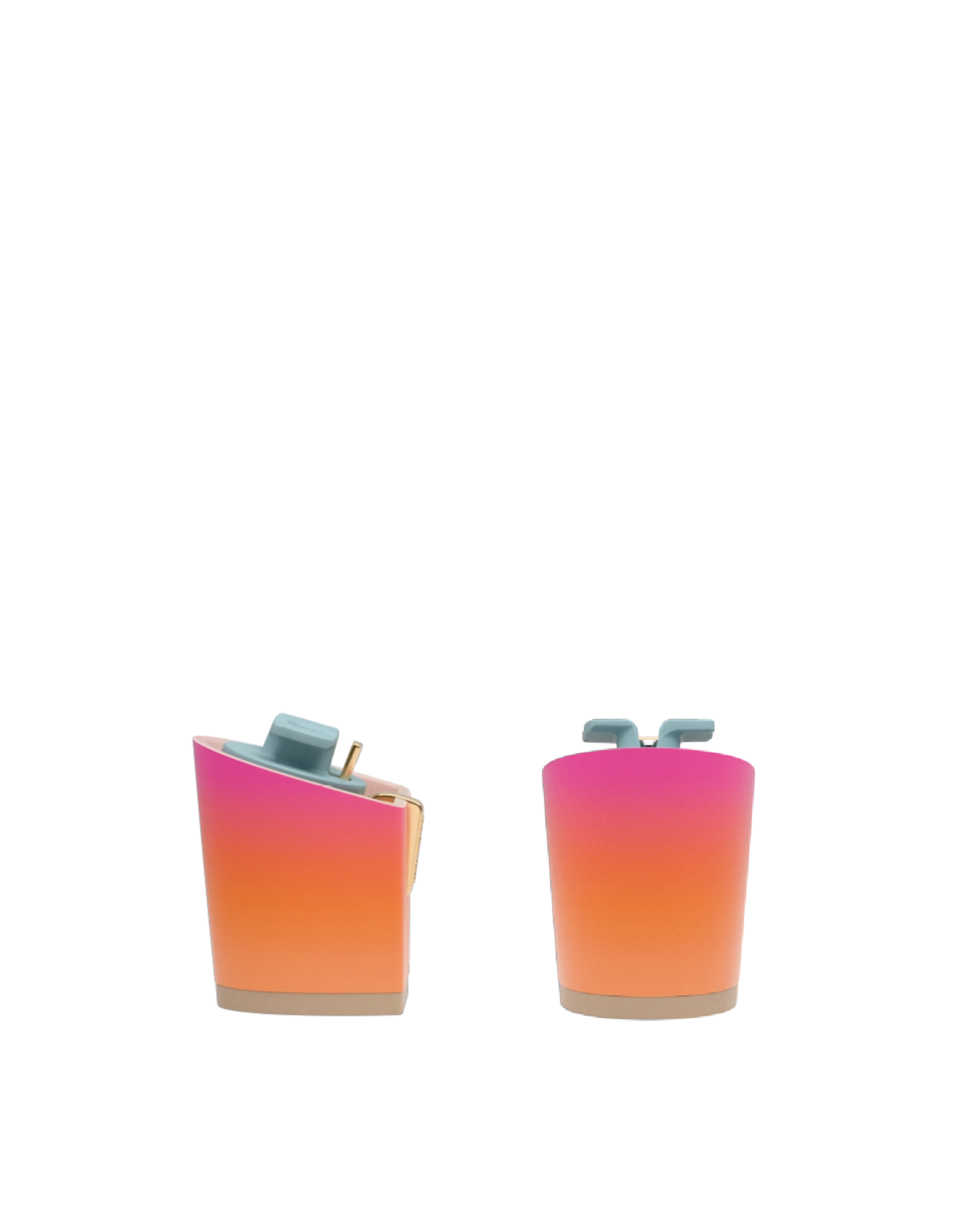 Block Heel Kit 3 Miami Sunset, back view. Pashion convertible heels go from heel to flat and are customizable with interchangeable heel kits.