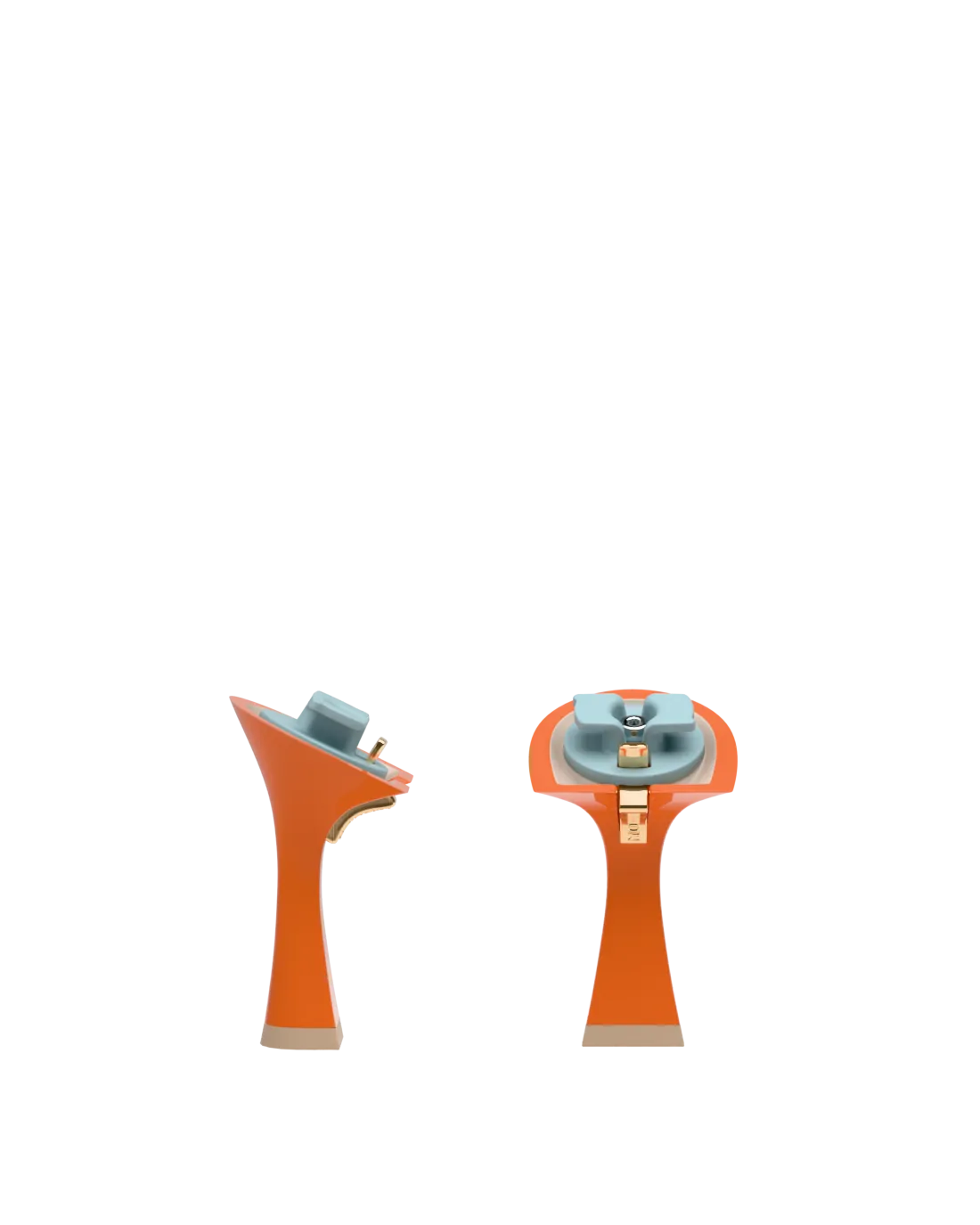 pair of orange flare stiletto heel kit for convertible heels