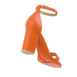 Stelo - Tangerine, alternate view. Pashion convertible heels go from heel to flat and are customizable with interchangeable heel kits.