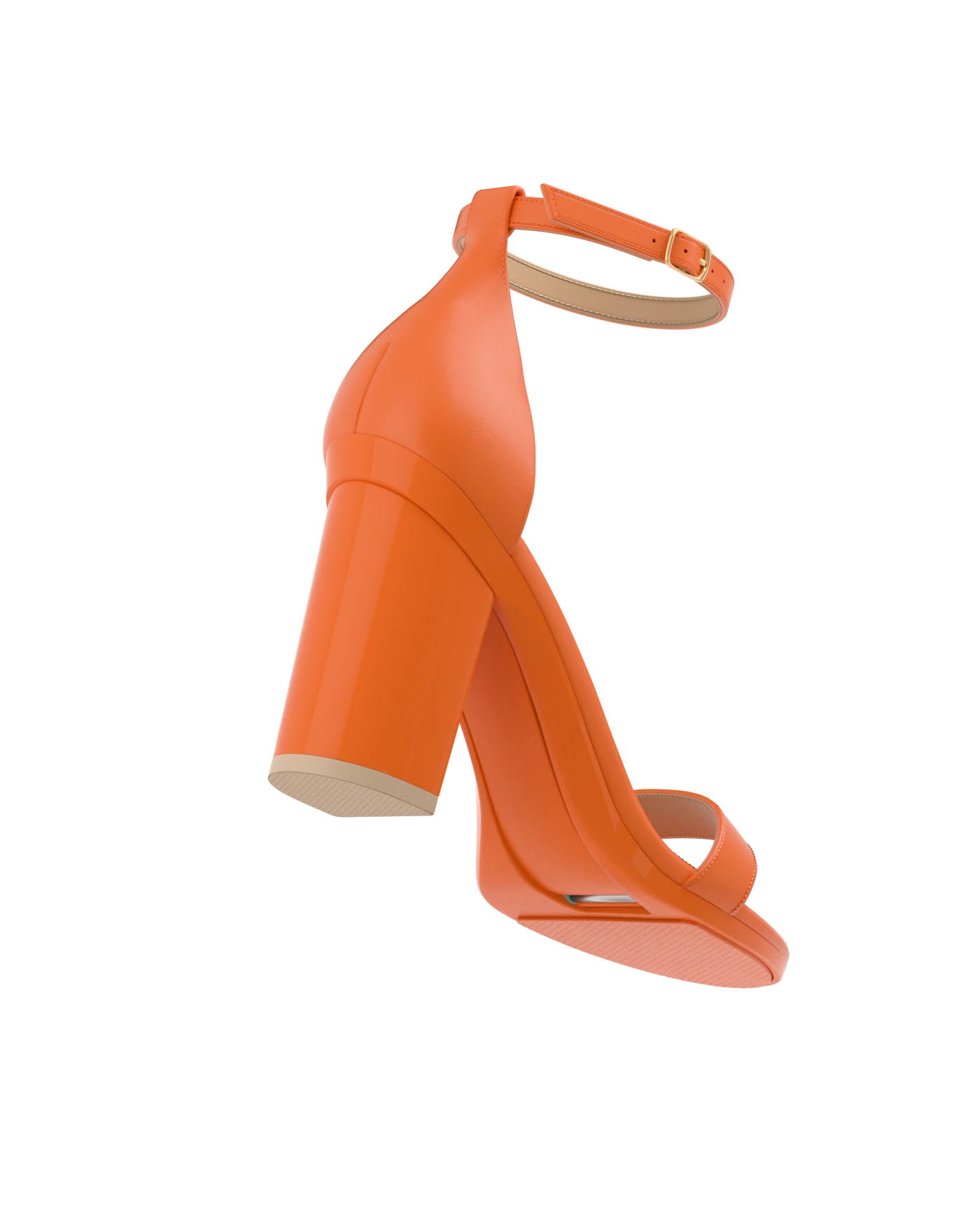 Stelo - Tangerine, alternate view. Pashion convertible heels go from heel to flat and are customizable with interchangeable heel kits.