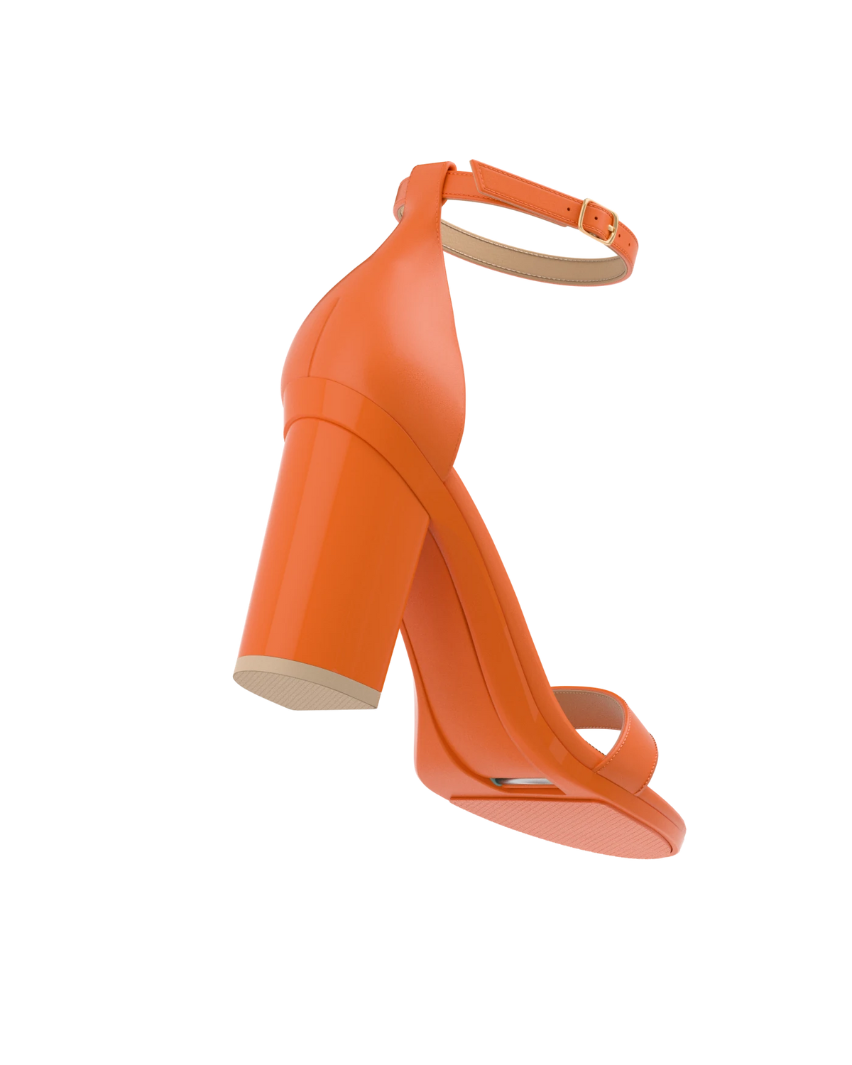 Stelo - Tangerine, alternate view. Pashion convertible heels go from heel to flat and are customizable with interchangeable heel kits.