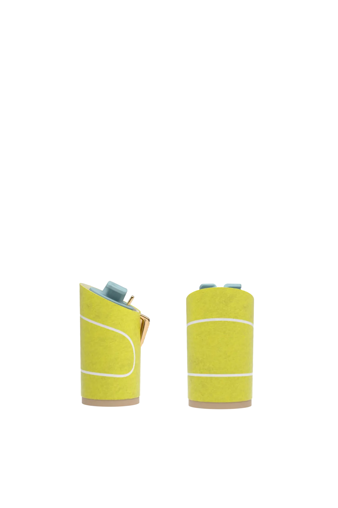 pair of cylinder block heel kit for convertible heels with tennis ball felt