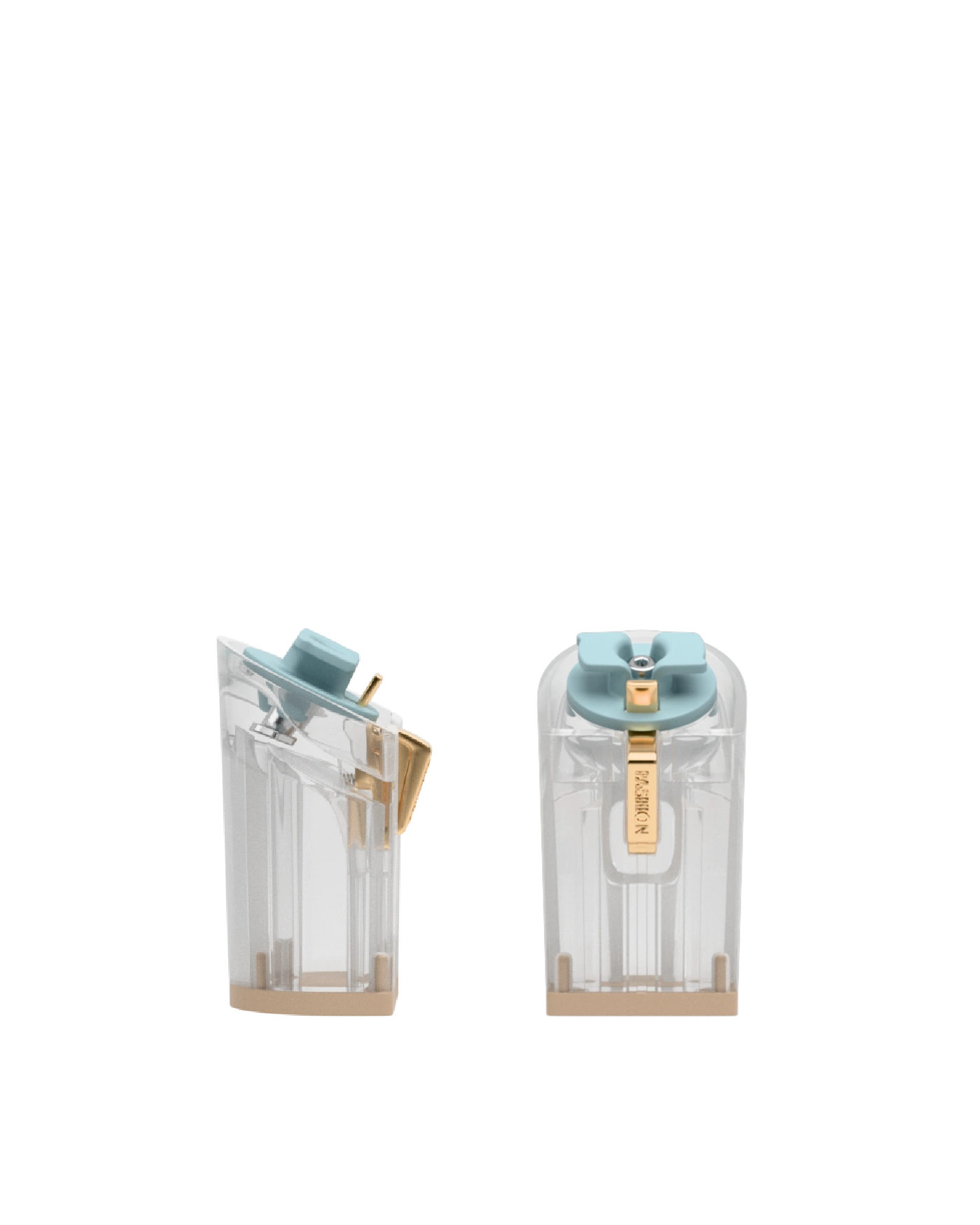 Block Heel Kit 4 Transparent, 4-inch interchangeable block heel. Pashion convertible heels go from heel to flat and are customizable with interchangeable heel kits.