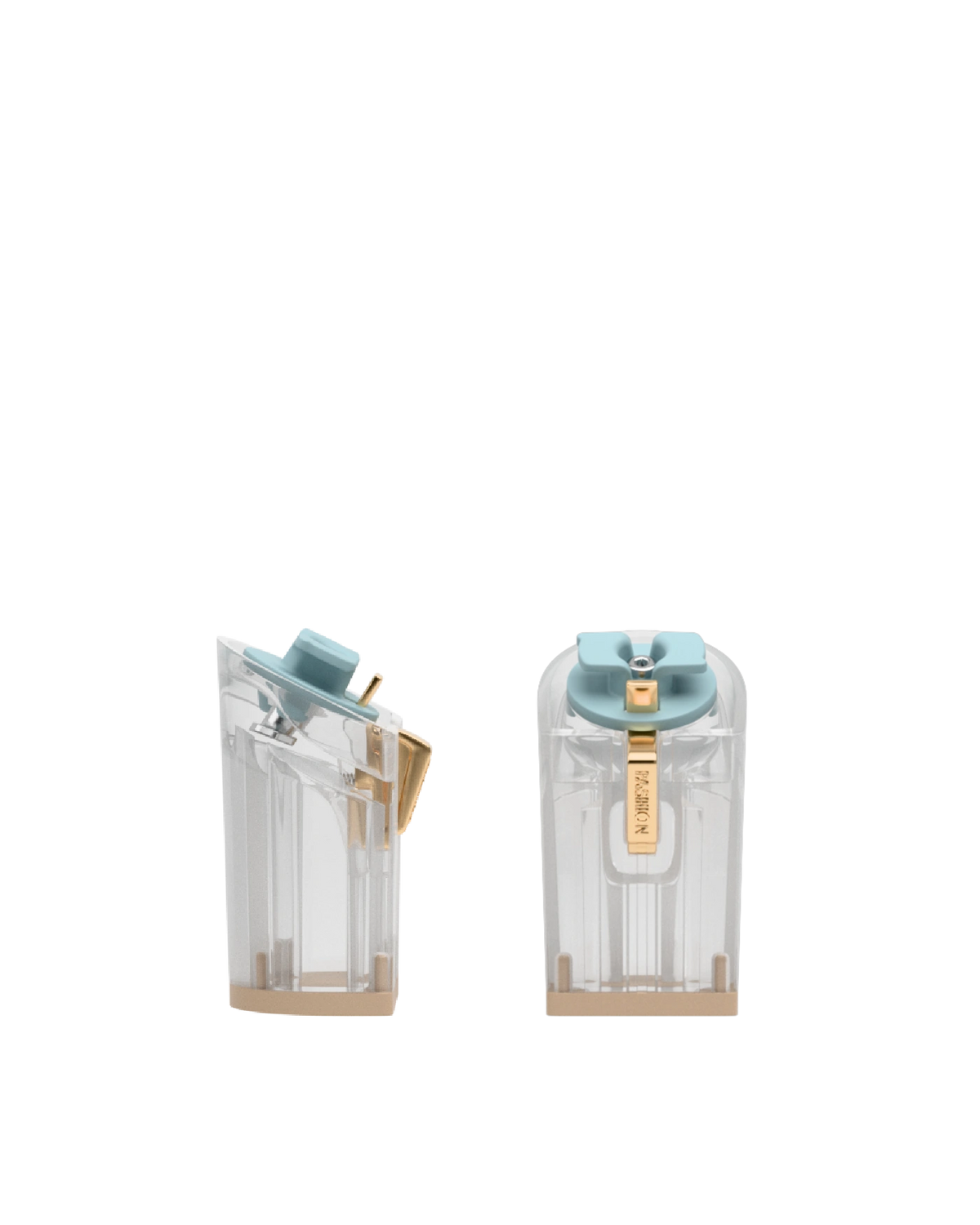 Block Heel Kit 4 Transparent, 4-inch interchangeable block heel. Pashion convertible heels go from heel to flat and are customizable with interchangeable heel kits.