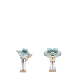 Flare Stiletto Heel Kit 3 Transparent, 3-inch interchangeable flare stiletto heel, side view. Pashion convertible heels go from heel to flat and are customizable with interchangeable heel kits.