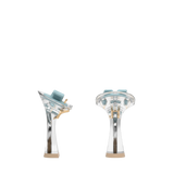 Flare Stiletto Heel Kit 4 Transparent, back view. Pashion convertible heels go from heel to flat and are customizable with interchangeable heel kits.