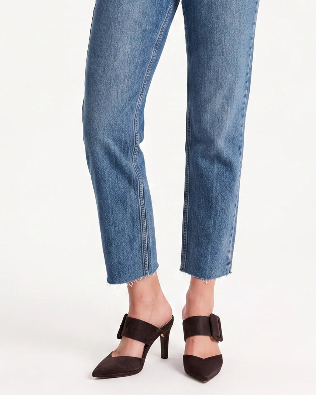 The Valerie Mule - Chocolate Suede 4 Stiletto